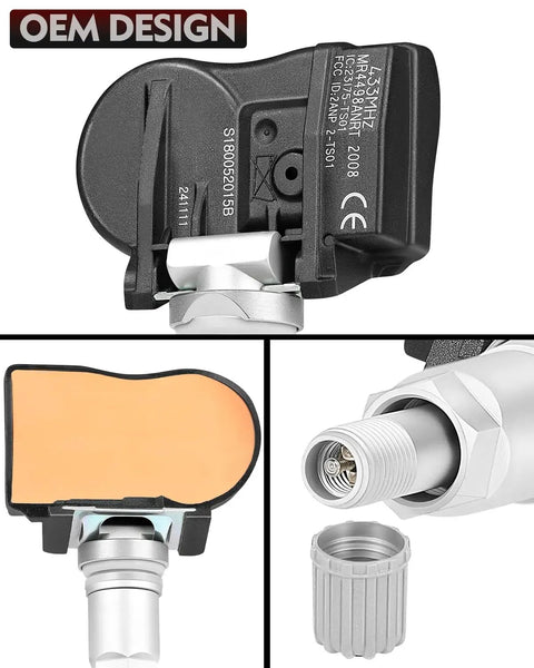 Preprogrammed 433MHz TPMS Sensor Compatible With BMW 228I 230I 320I 328I 330I Xdrive showing detailed view and connector.