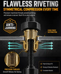 Close-up of Pro Rivet Nut Tool Kit With M3 To M12 Mandrel Nosepiece showing precision threads for flawless riveting.