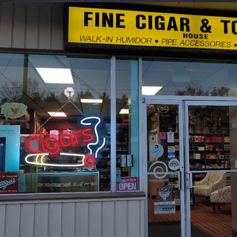 Cigar Neon Sign For Smoke Shop Bar Lounge Decor Handmade LED Art Light Dimmable Neon Light For Pub Party Or Retail Space.