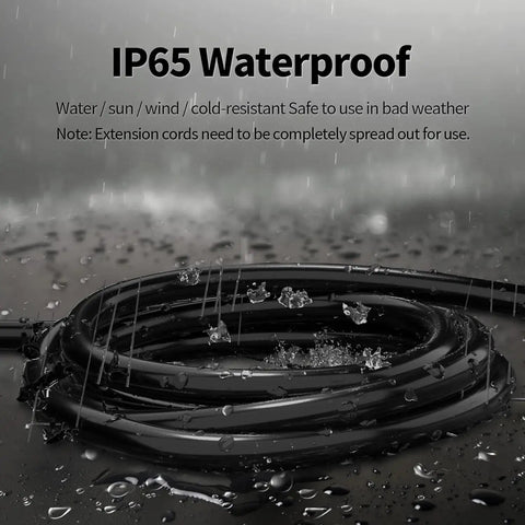 50 Foot Indoor Outdoor Extension Cord 3 Prong SJTW Weatherproof Black ETL Listed in wet conditions