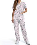 Cute Rabbit Pediatric Scrubs Tops And Pants Set For Women With Plenty Of Pocket Space Soft Stretch Fabric And Breathable Comfort