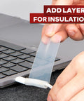 Clear Self-Fusing Silicone Tape Pro, 1.5 Inch By 15 Foot, 30 Mils, applied to laptop cable for insulation