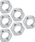 Steel Jam Nuts Set Of 6, 1/2-20 Left-Hand Fine Thread, Zinc Plated, Narrow Profile Locking Nuts For Rod Ends, Heim Joints, Tie Rods And Linkages, Built To Lock Your Ride In Tight For Precise Suspension And Steering. Pack of six zinc plated steel jam nuts