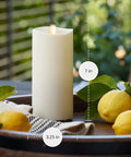 Outdoor Flameless Candle With Remote, Moving Flame Realistic LED Pillar Light For Patio Decor 3.25 Inch By 7 Inch Lantern