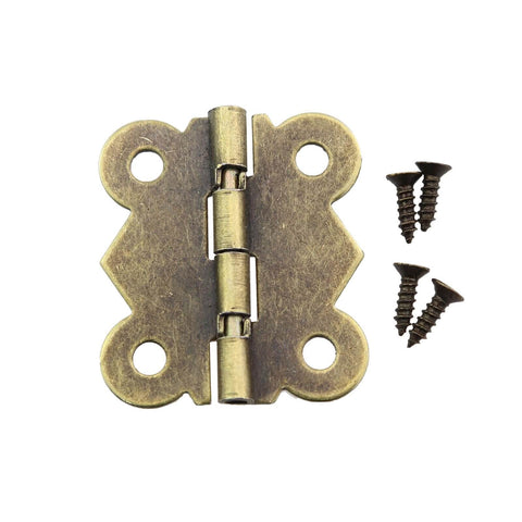 Butterfly Hinge Set 30 Pieces 30x25mm Bronze Iron Vintage Style Hardware For Jewelry Boxes Small Cabinets And Drawers With Screws