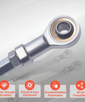 Two Pack 210mm Universal Steering Shaft Tie Rods Eleven Inch By Five Sixteenth Inch Plug And Play Go Kart ATV Replacement Parts Durable Steel Linkage For Quick Install And Long Lasting Performance, steel tie rod end