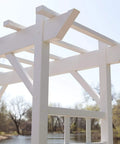 Close-up of Providence Arbor Vinyl Garden Archway For Outdoors 64 By 85 White With Classic Lattice and Trellis Sides in PVC