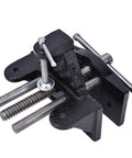 Premium Cast Iron Table Vise With Quick Opening Woodworking Clamp Tool, shows sturdy cast iron body with steel screw mechanism.