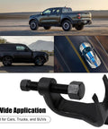 Premium Adjustable Ball Joint Separator And Puller Tool Knocks Stubborn Steering Joints Loose Up To Two Three Eight Inches For Cars Trucks Suv With Zero Headache No Sweat Garage Essential, close-up view of tool.