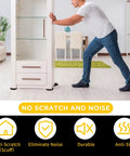Man using Carpet Furniture Sliders 8 Pcs 5 Inch Round Heavy Duty Moving Sliders Reusable For Carpeted Floors Move Your Furniture Quickly Easily And Safely For All Carpet Types No Scratch to move cabinet without scratching floor