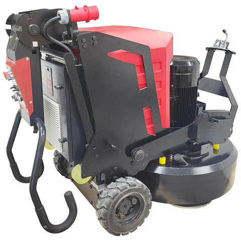 Walk Behind Concrete Floor Grinder Workhorse With Twelve Head Planetary System, side view showcasing LED light and 35.4 inch width