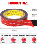 Front view of 3M VHB double-sided foam mounting tape roll, 0.94 in wide, 16.4 ft long, waterproof adhesive.