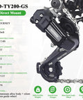 Rear Derailleur RD TY200 Six Seven Speed Direct Mount For Hybrid, Commuter, Mountain, Road And Trail Bikes Long Cage