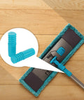 Heavy Duty 2 Pack Threaded Pole End Adapters For 19MM Metal Mop Rods shown with mop head on wooden floor.