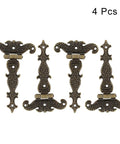 Four Piece Antique Bronze T Strap Hinges Set For Wood Fence Gates And Windows, Decorative Tee Hinge In Zinc Alloy 4.4 Inch By 2.7 Inch