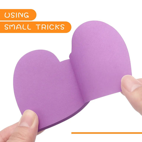Heart Shaped Sticky Notes Set With Six Bright Colors 3 By 3 Inch Pads 75 Sheets Per Pad Easy Peel No Residue Memo Pads