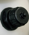 Close-up of 3 Gallon Premier Pro XP Poly Tank Sprayer pressure relief system valve on a white tank surface.