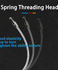 Spring threading head for Built Tough Cordless Fish Tape And Electric Cable Puller Featuring Brushless Motor Infinitely Variable Speed.