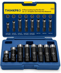 Shop Grade Spline Lug Nut Socket Set With 6 7 And 10 Spline Keys Smooth Fit for Aftermarket Rims, includes 8-piece lock nut key set.