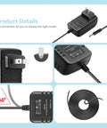 Top Shelf Universal Ac Dc Power Adapter Compatible With Skil And Bosch Electric Screwdriver Heavy Duty Charger Cord, close-up of plug and cable.