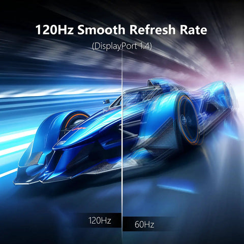 Image showcasing the display difference on an Ultrawide 45 Inch Curved Gaming Monitor With 5120 By 1440P 120Hz 32 By 9 HDR400.