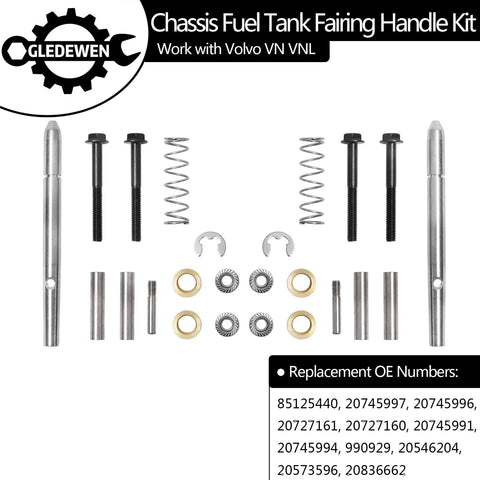 Fuel Tank Fairing Handle Repair Kit For Volvo VN VNL Trucks 2004 2017 Easy Install 30 Piece Rebuild Kit contents displayed