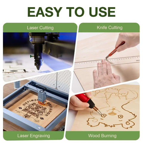 Wowood maple plywood sheets, 6-pack, 12 x 12 x 1/4 in (6 mm) for laser cutting and engraving