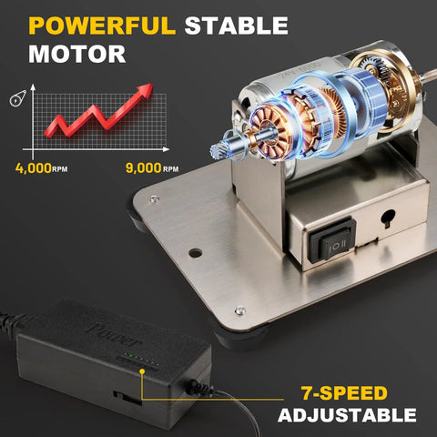 Powerful motor of the Compact Electric Mini Bench Grinder And Jewelry Buffer Polisher with adjustable RPM, showcasing precision components.