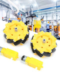 Dope Omni Mecanum Wheel Set For TT Geared Motor Smart Robot Car Kit with 80mm rubber coated yellow and black wheels and motors