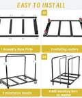 Folding Table Cart With Swivel Wheels, Heavy Duty Dolly That Handles Up To 1800 Lbs And 10 Table Capacity, Adjustable Panel Cart For Banquets, Parties, Meetings, And Events, Durable Alloy Steel Construction assembly steps