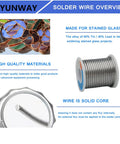 60/40 Tin Lead Solder Wire For Stained Glass Crafting, Flux Free, 1 Lb Spool, 1/8 Inch Diameter, smoke free, overview brochure