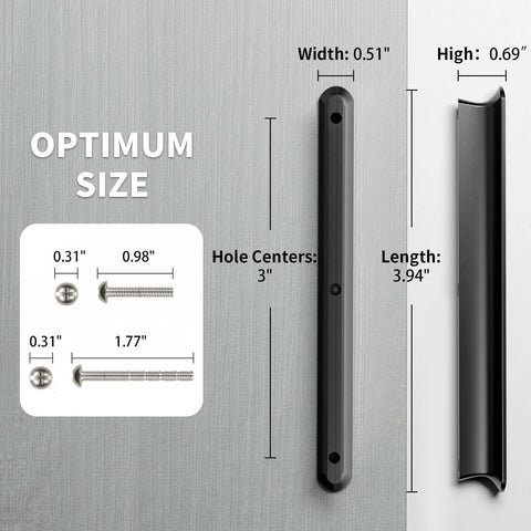 10 Pack Matte Black Cabinet Handles For Kitchen And Bathroom Renovations With 3 Inch Center To Center Hole Spacing 76mm Cabinet Pulls diagram