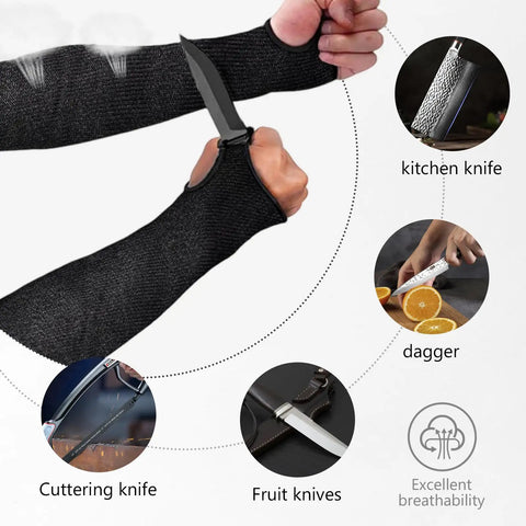 Next Level Cut Resistant Arm Sleeves With Thumb Loop Lock Down Forearm Protection Through Woodworking Gardening Kitchen Chops Heavy Metal Jobs Or Everyday Rig Grind