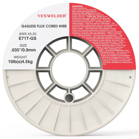 Smooth As Butter Self Shielding Flux Core Mig Wire E71t Gs, .035 inch, 10 lb spool for mild carbon steel welding.