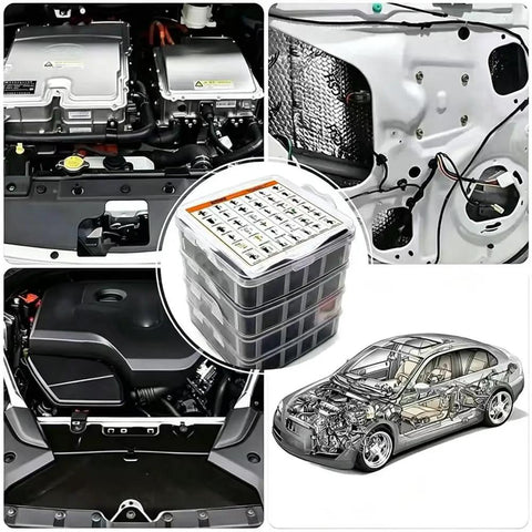 Pro Grade Heavy Duty 1450Pcs Bumper Clips Kit For Land Rover Range Rover Sport I 2005 2013, push-type retainers in storage box
