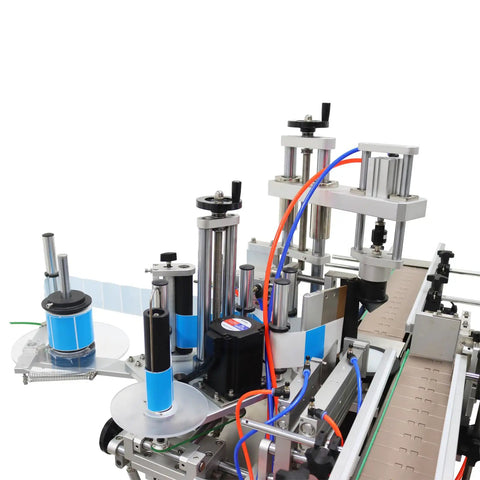 Automatic Desktop Labeling Machine Killer Speed Label Applicator for Square Round And Hexagonal Bottles showing detailed machinery components.