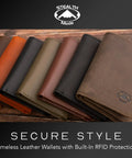 Trifold Leather Wallet For Men With RFID Blocking Napa Leather 9 Card Slots ID Window Divided Billfold Slim Durable Everyday