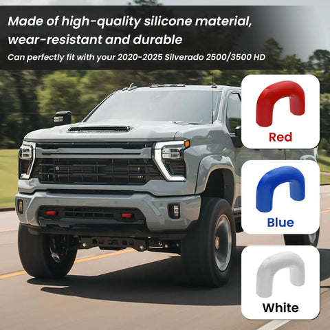 Chevrolet Silverado 2500/3500 HD Front Tow Hook Covers Hitch Cover For 2020-2026 Trucks in red, blue, white