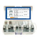 Pro Grade Alignment Shim Set For Auto Body And Fender Adjustments Includes One Sixteenth Inch And One Eighth Inch Thick Shims With Three Eighths Inch Slot 30 Pieces Zinc Plated For Rust Resistance Resealable Storage Box Camber Toe And Caster Alignment shown in open packaging