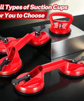 100 Lb Aluminum Glass Suction Cup With Locking Handle Heavy Duty Vacuum Lifter For Moving Tile Marble Panel Door Window Installer Tool, red suction cups with handle.