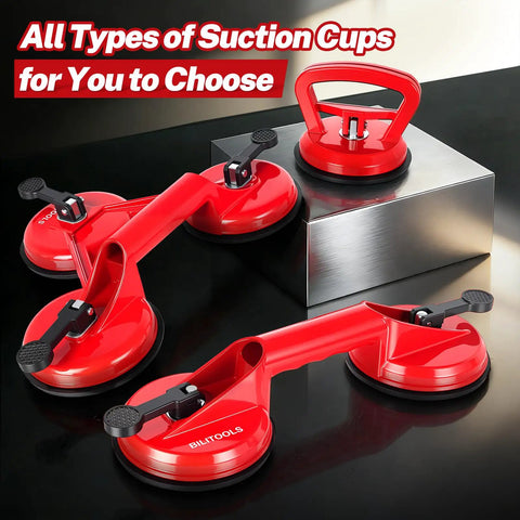 100 Lb Aluminum Glass Suction Cup With Locking Handle Heavy Duty Vacuum Lifter For Moving Tile Marble Panel Door Window Installer Tool, red suction cups with handle.