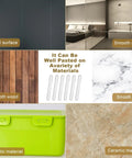 Six Pack Long Rubber Clear Wall Protectors with Self Adhesive Silicone Bumpers on various surfaces including tile and wood