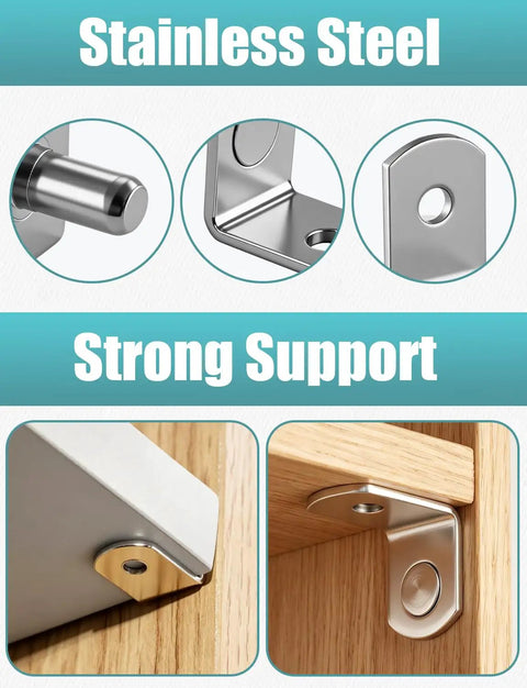 Close-up of 25 Pack Heavy Duty Shelf Pins 5mm Stainless Steel Cabinet Hardware with strong support design.
