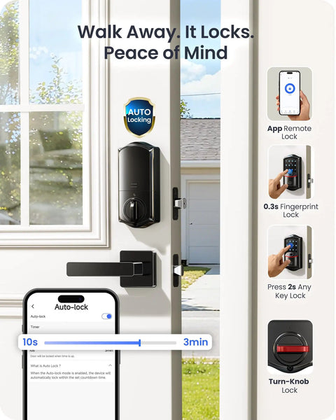 Slick WiFi Smart Lock With Matte Black Handle Set For Front Doors Voice Control Provides No Sweat Unlocking Seamlessly Syncs With Alexa Google Assistant All Day Long