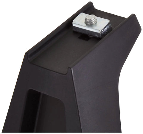 RL210DS8 Leg Kit for Roof Rack Systems, 150 mm leg height, sleek black design, top view of metal bracket mount