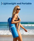Woman carrying bag with Two Pack Folding Beach Chairs For Adults With Cup Holder, Storage Pocket And Carry Bag