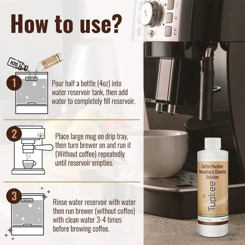Universal Descaler For Keurig Nespresso Delonghi And All Single Serve Coffee Makers 2 Pack With 4 Uses Made In USA instructions