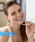 Person holding Bubble-Free 2.0mm Thermoforming Sheets For Dental Lab Splints in a dental setting, showcasing flexibility.