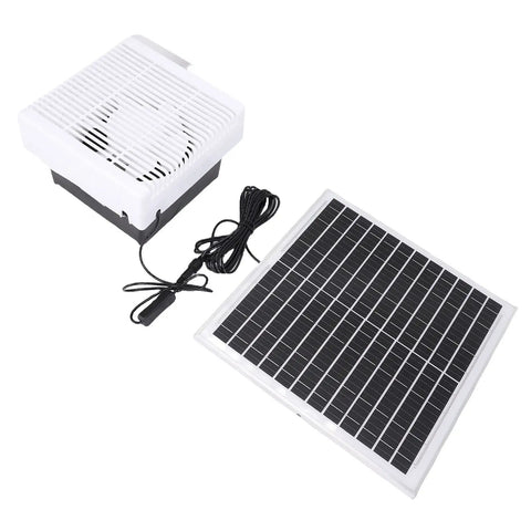 Solar Powered Exhaust Fan Kit With 20W Panel, IP67 Auto Speed Ventilation For Greenhouses And Chicken Coops, Rugged Outdoor Rated Mounting Bracket For Quick No Fuss Installation