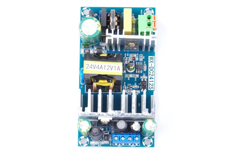 Top view of Isolated AC to DC Power Supply Module Dual Output 24V 4A and 12V 1A for Industrial Control Systems Wide Input 90 to 265V